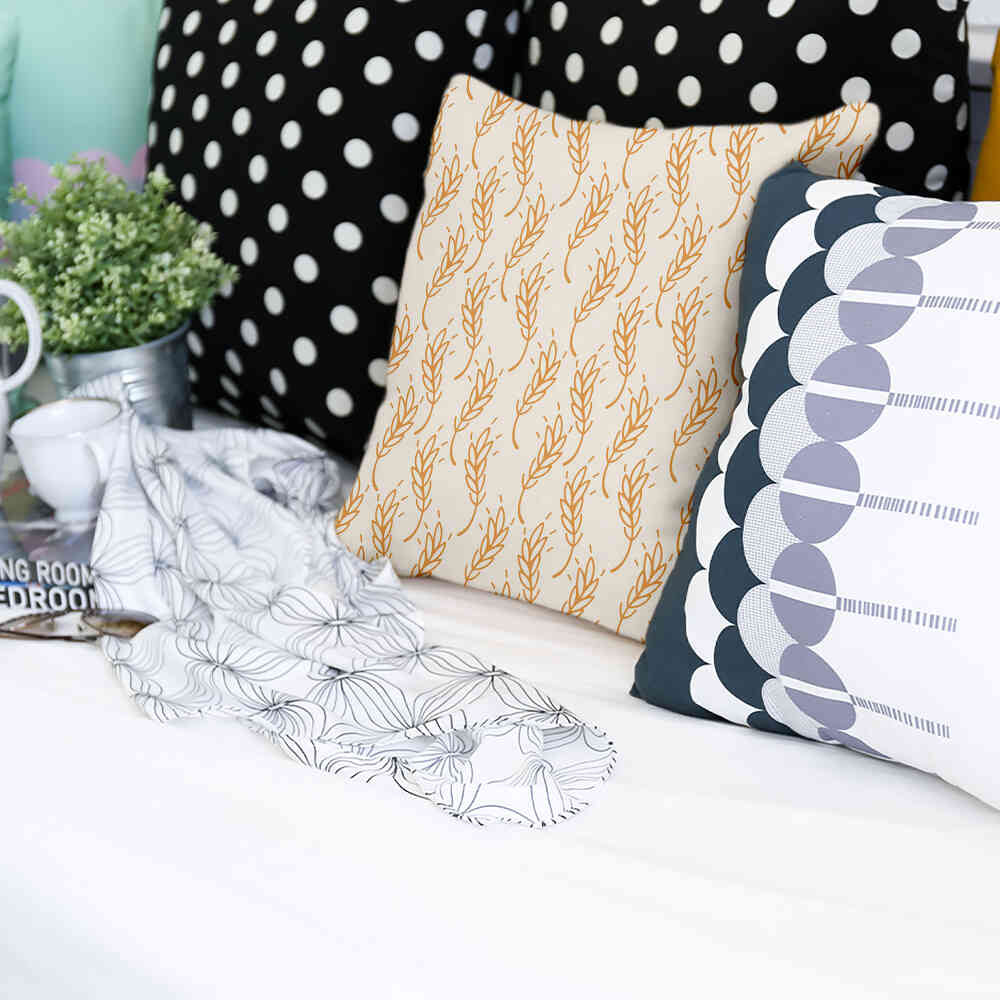 Coussin de santé blanc avec blé jaune