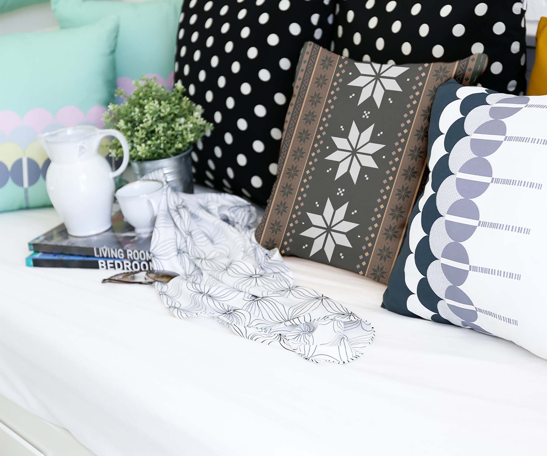Coussin de santé rayé avec des étoiles