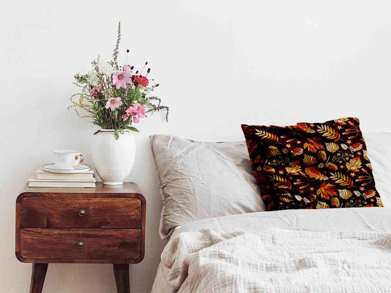 Health pillow, brown autumn leaves