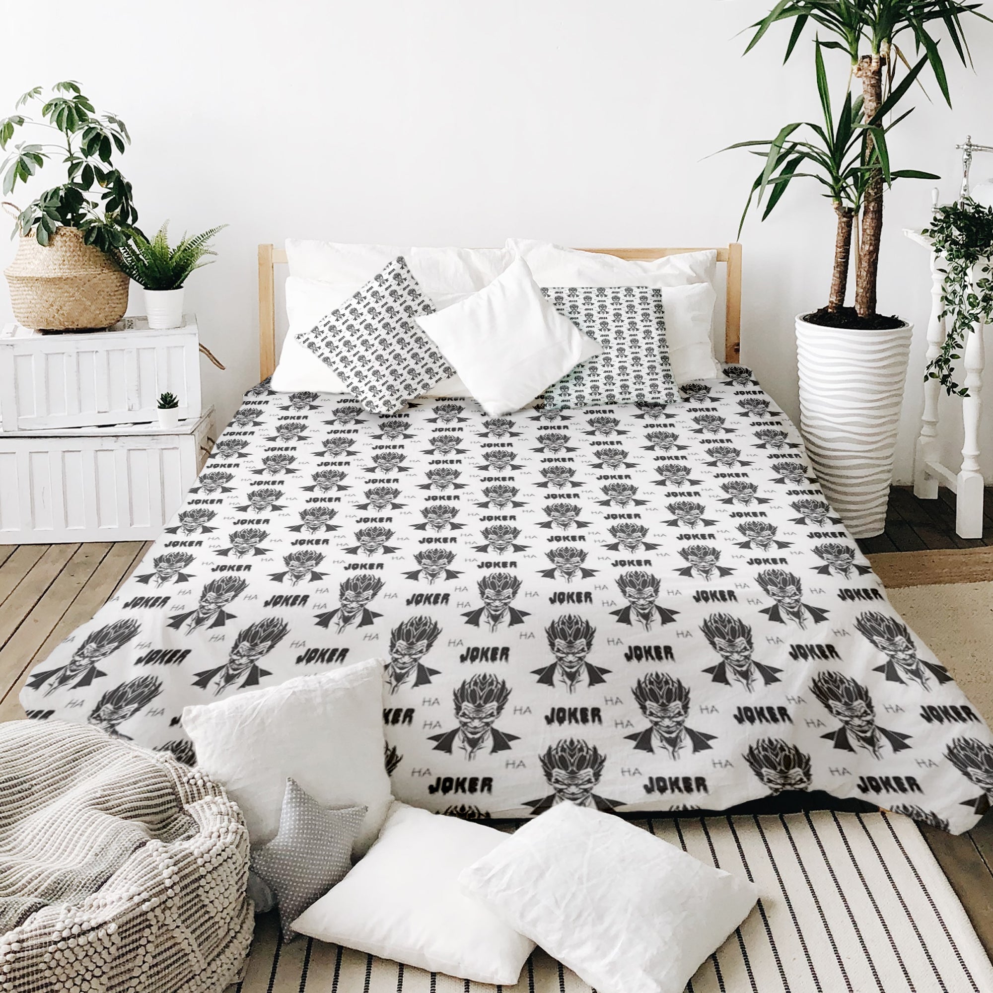 Couverture thérapeutique originale - Housse en coton Joker noir et blanc