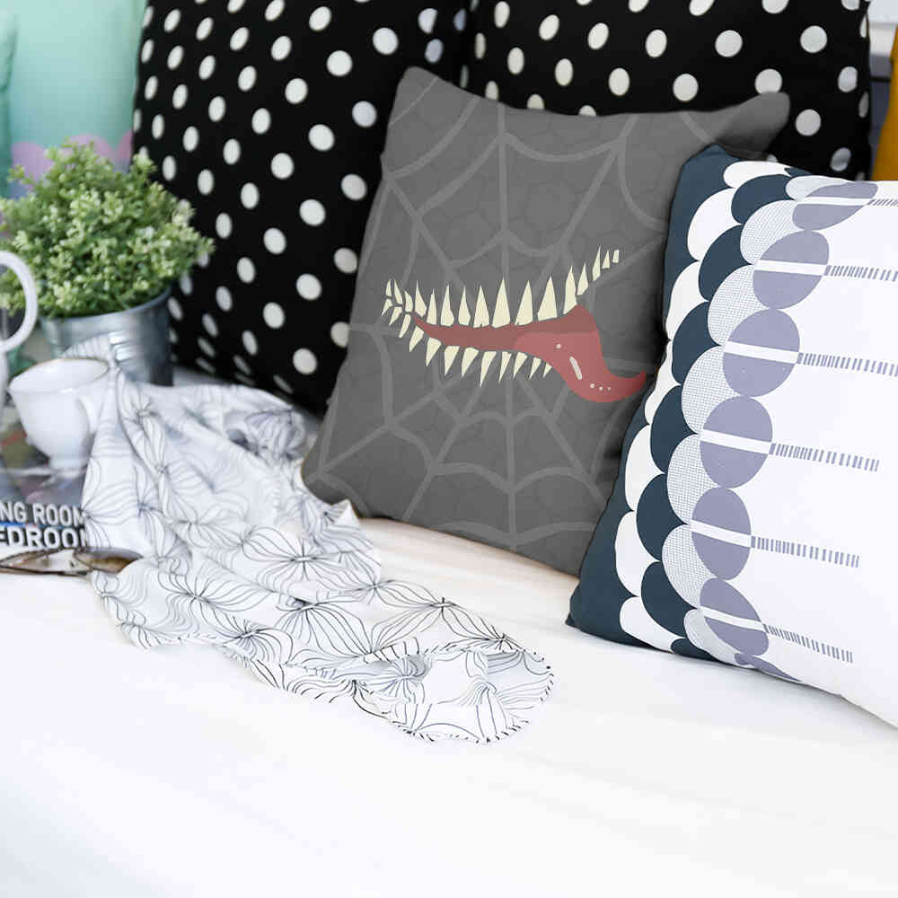 Health Pillow Gray Spiderweb