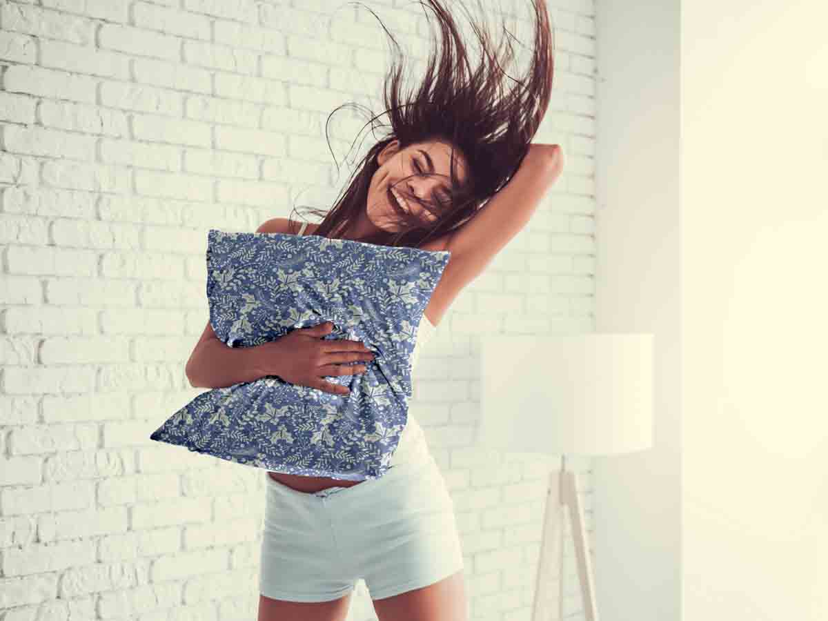 Health Pillow Blue Christmas