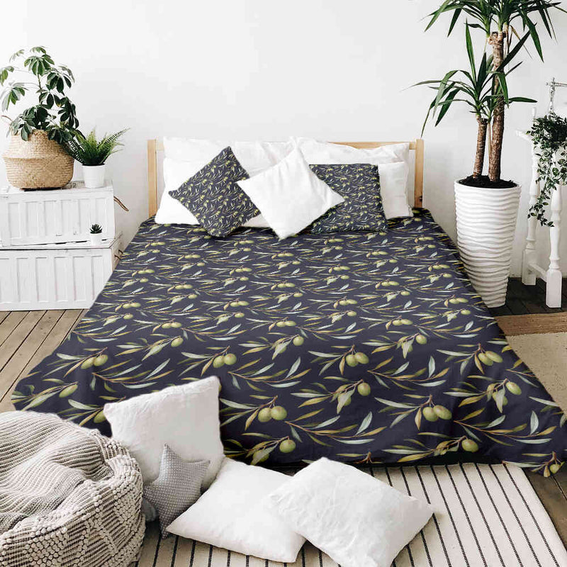 Therapy blanket and bedding set with olives
