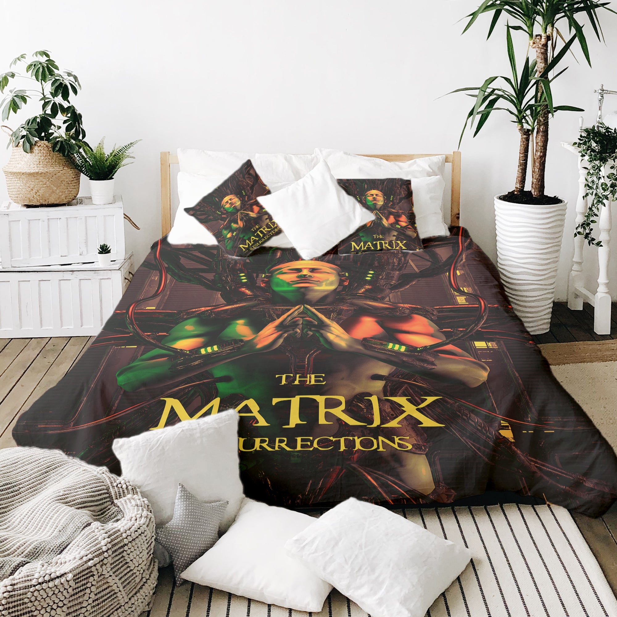 Therapy blankets bedding set brown matrix