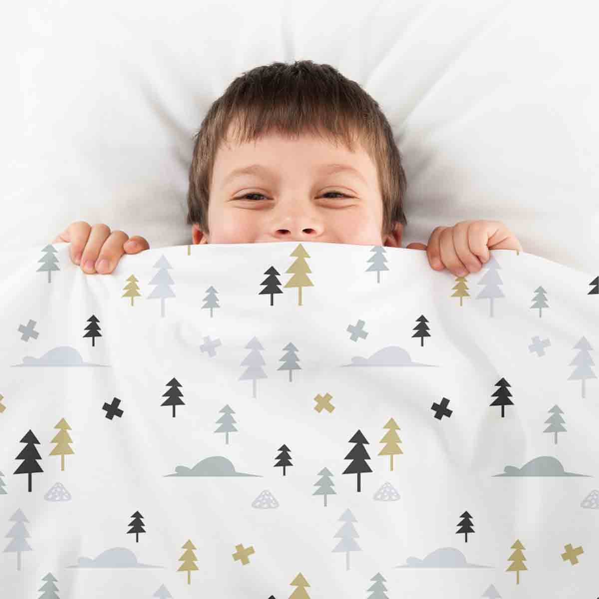 Therapy blankets bedding set gray forest