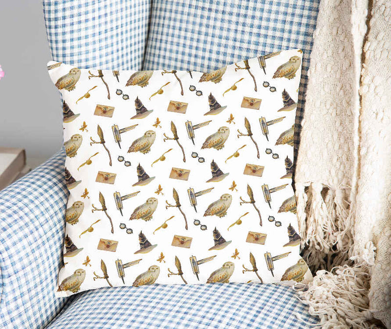 White health pillow with owls