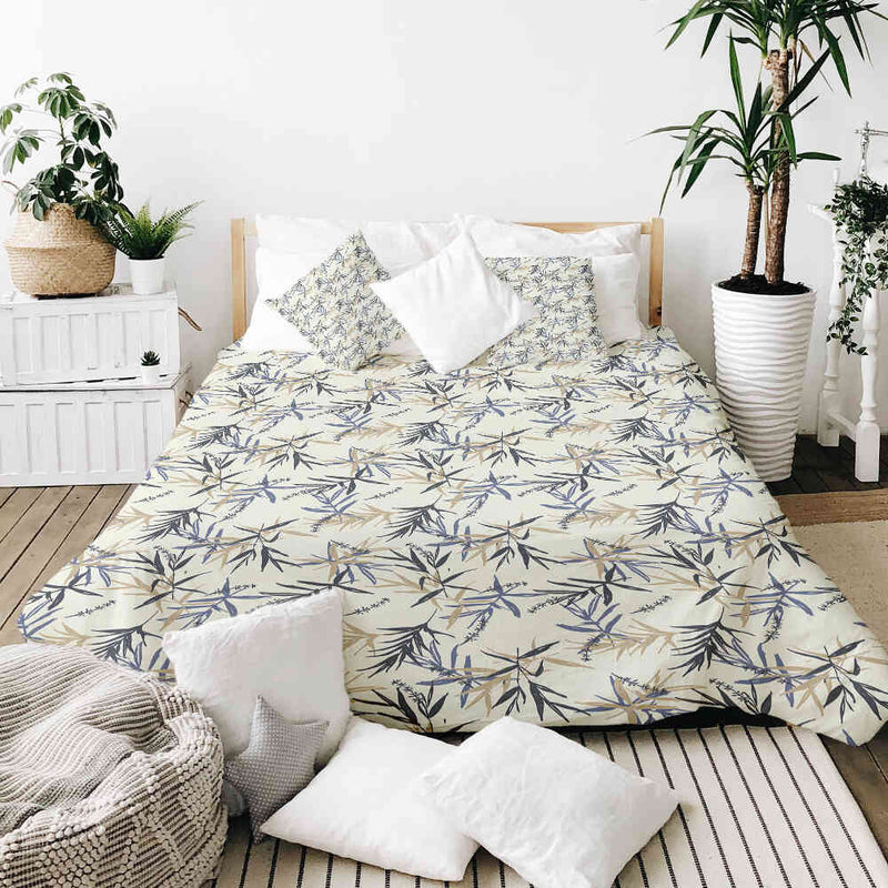 Original therapy blanket - cotton cover leaf pattern beige