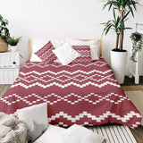 Therapy blanket and bedding set with red Christmas pattern.