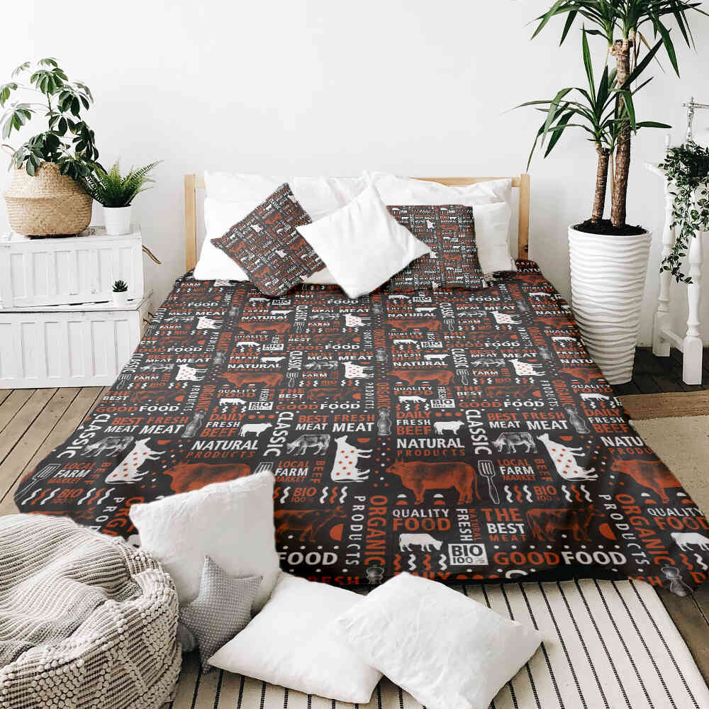 Ensemble de linge de lit et couverture thérapeutique Meat Lover