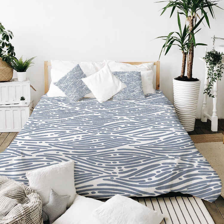 Original therapy blanket - cotton cover wavy pattern blue