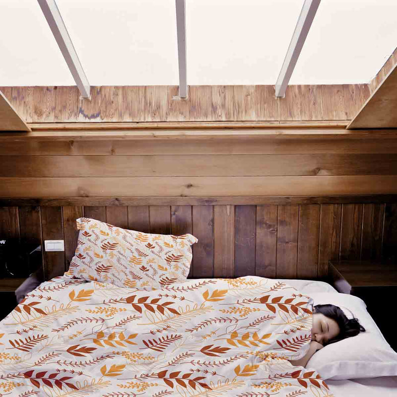 Original therapy blanket - cotton cover white with autumnal branches