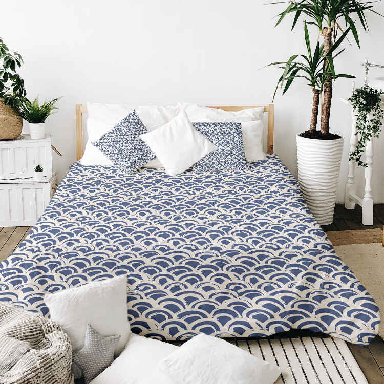 Original therapy blanket - cotton cover blue wave pattern