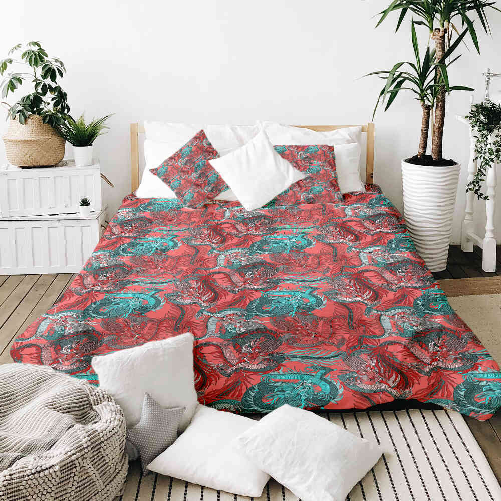Couverture thérapeutique originale - Housse en coton abstrait rouge
