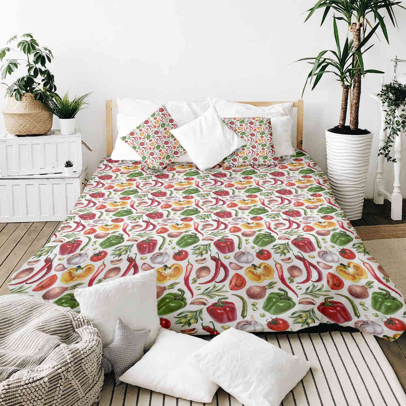 Therapy blanket bedding set with vegetables