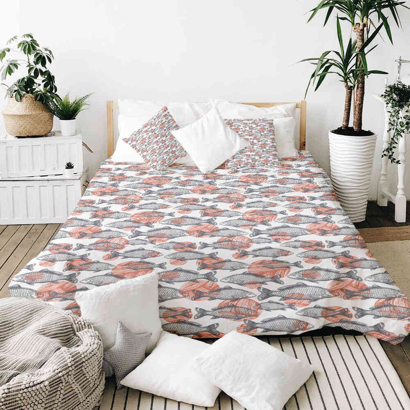Original therapy blanket - cotton cover gray fish