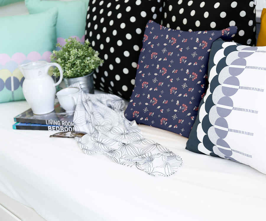 Coussin de santé bleu groseille