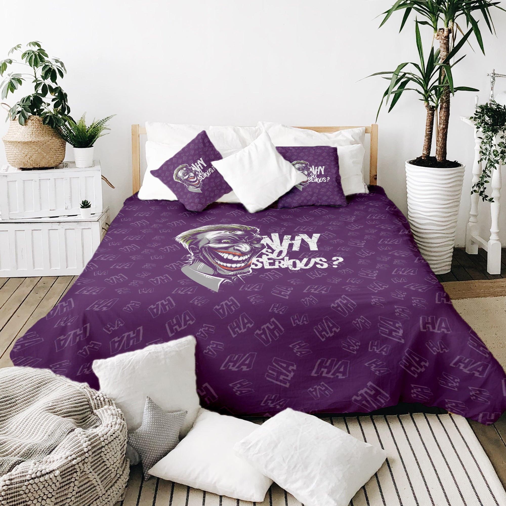 Couverture thérapeutique originale - Housse en coton violet Pourquoi si sérieux ?