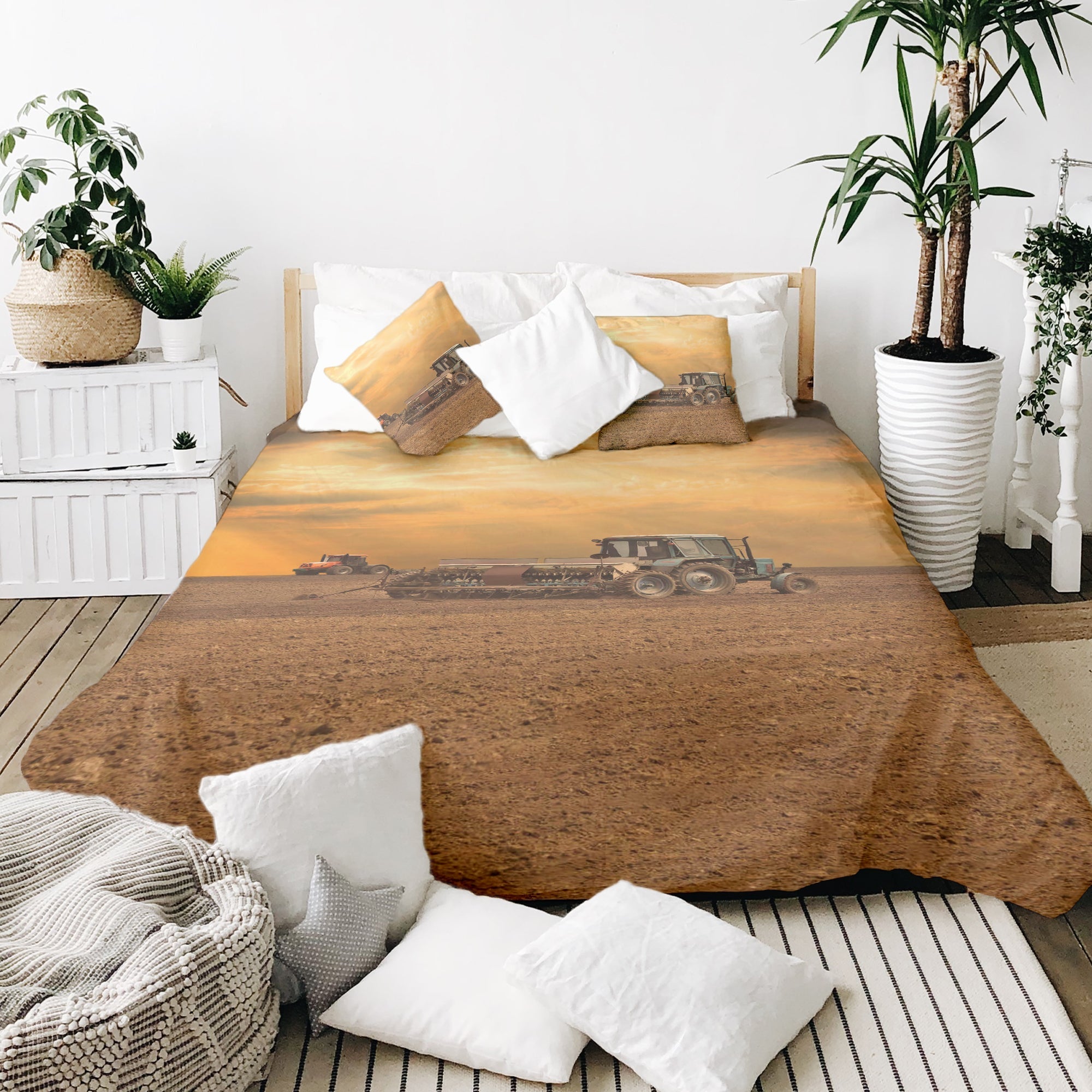 Ensemble de literie avec couverture thérapeutique Deux tracteurs