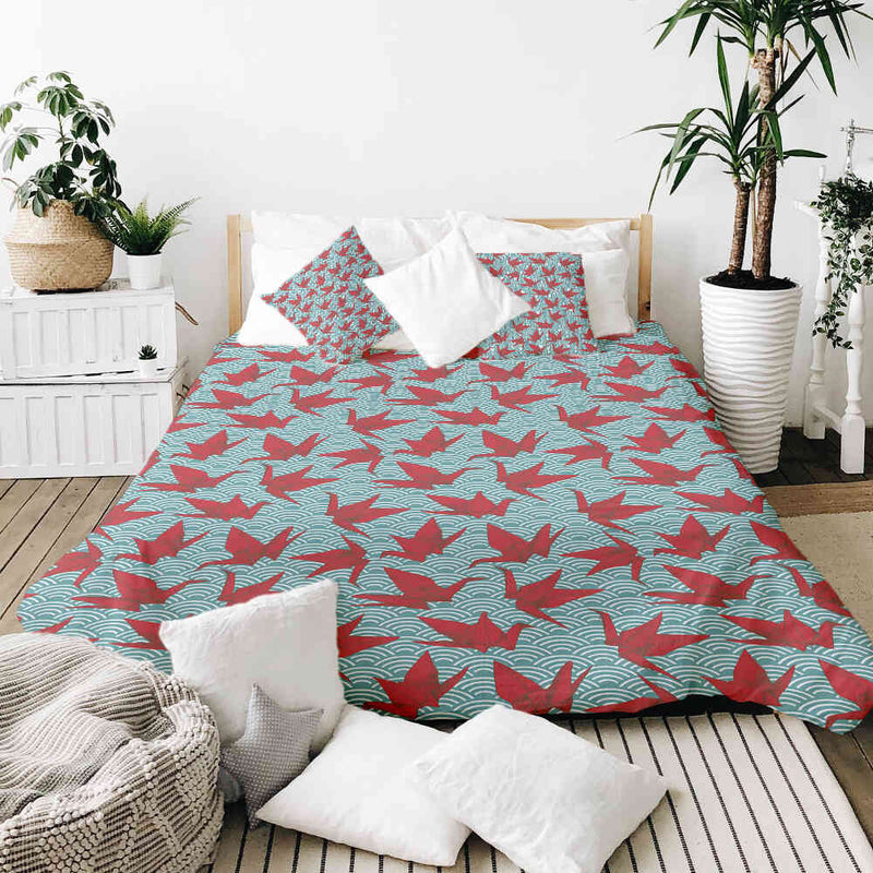Original therapy blanket - cotton cover red origami