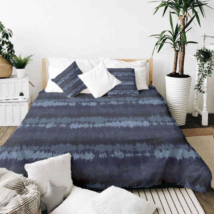 Therapy blankets bedding set blue sound waves