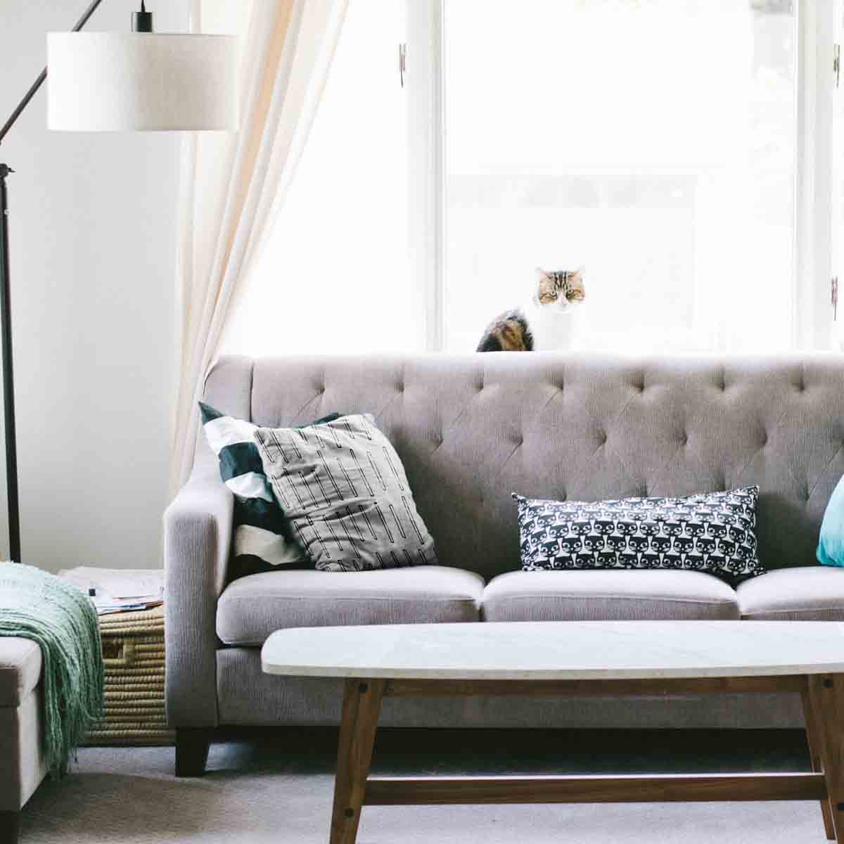 Coussin de santé blanc à larges rayures