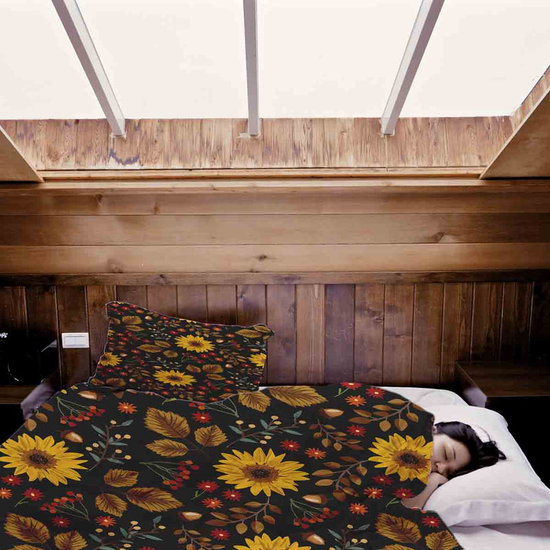 Therapy blanket bedding set with sunflower