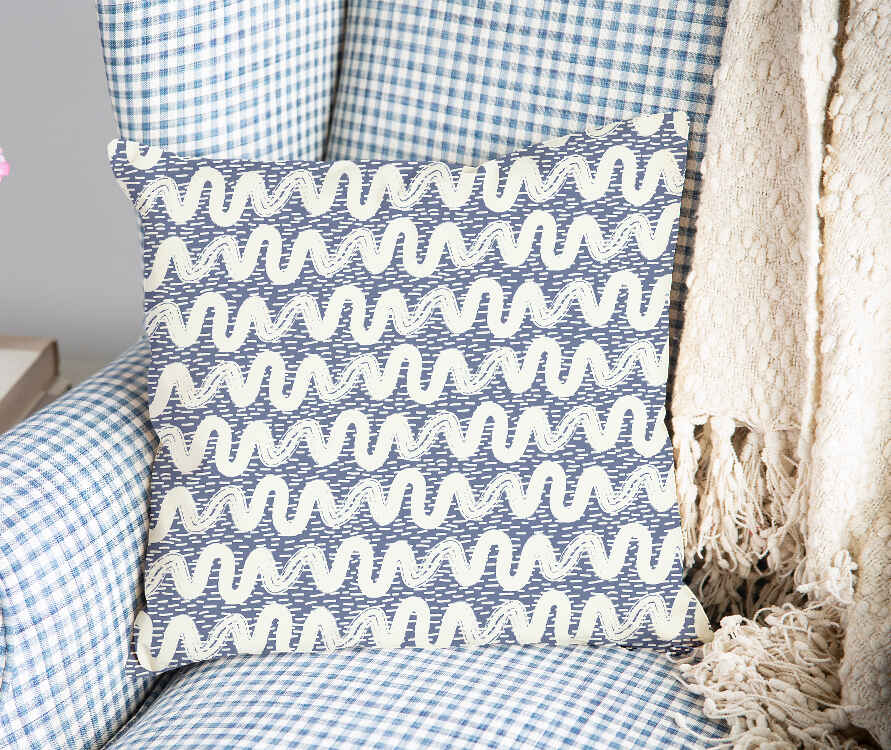 Health pillow blue white waves