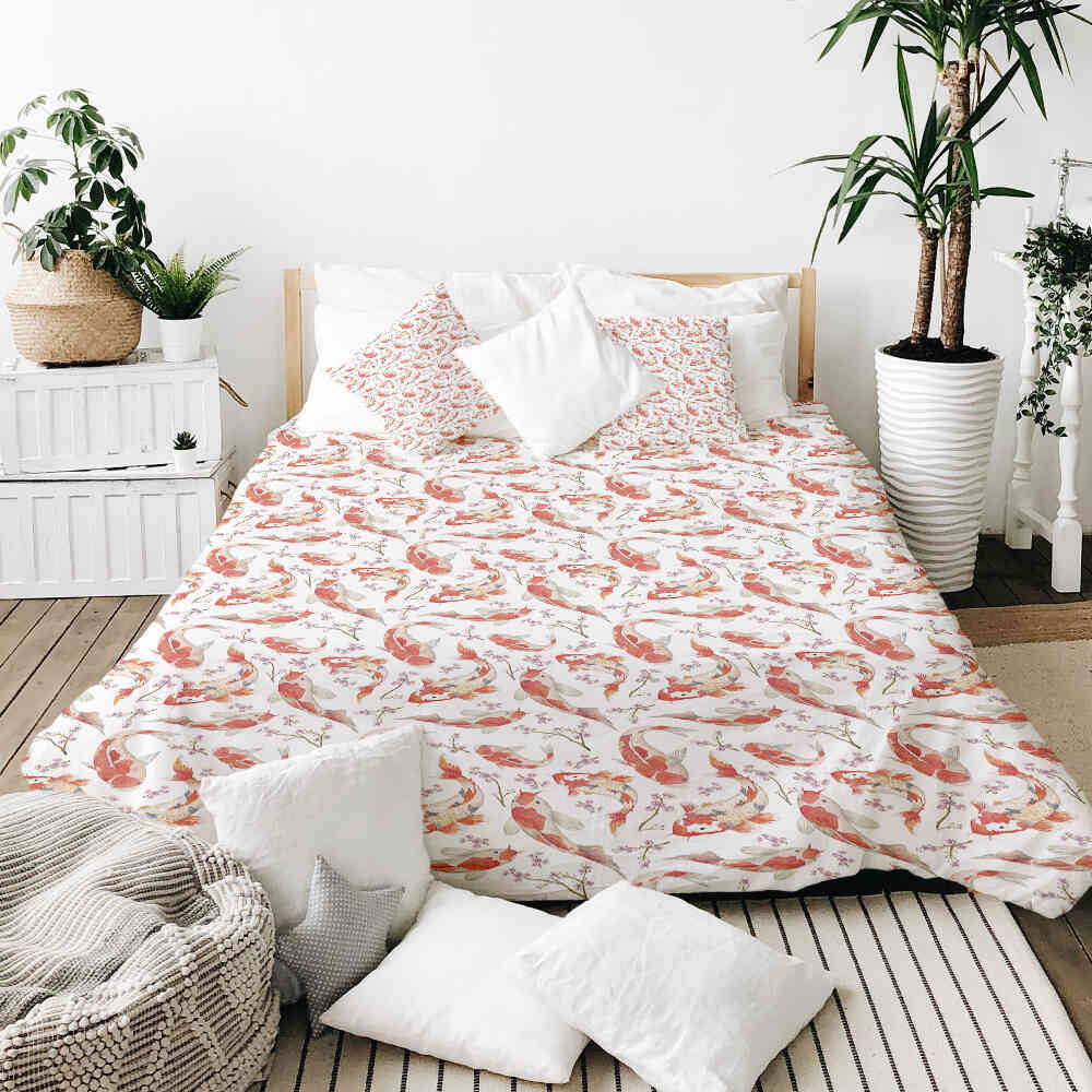Ensemble de literie avec couverture thérapeutique Carpe Orange