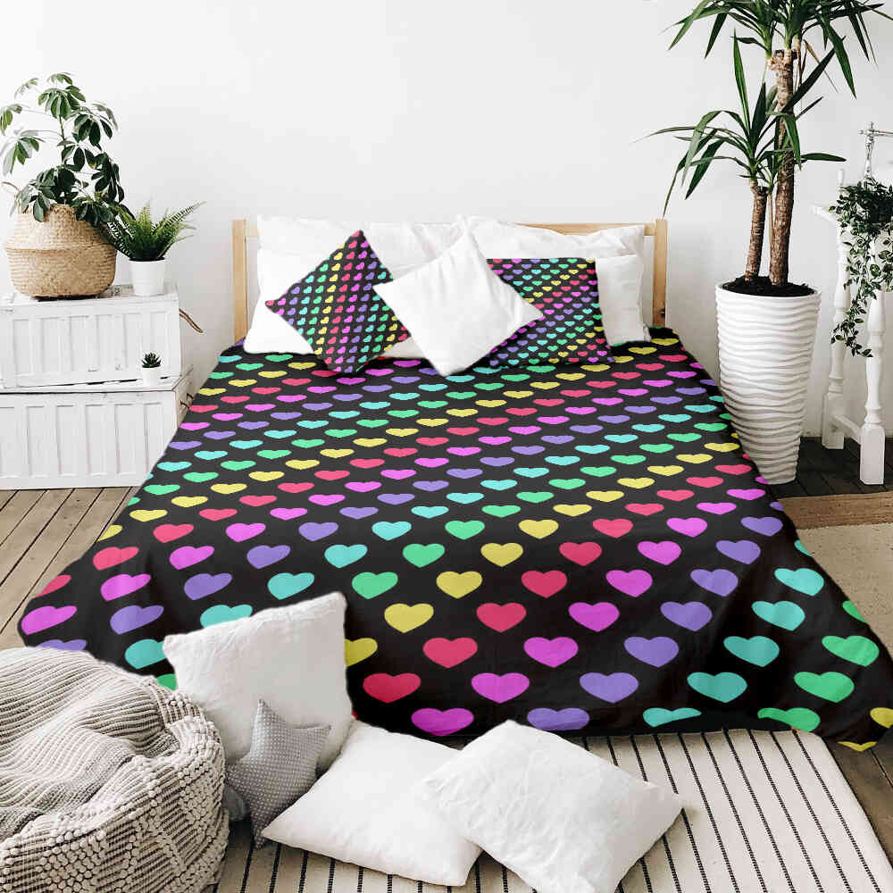 Original therapy blanket - cotton cover colorful hearts