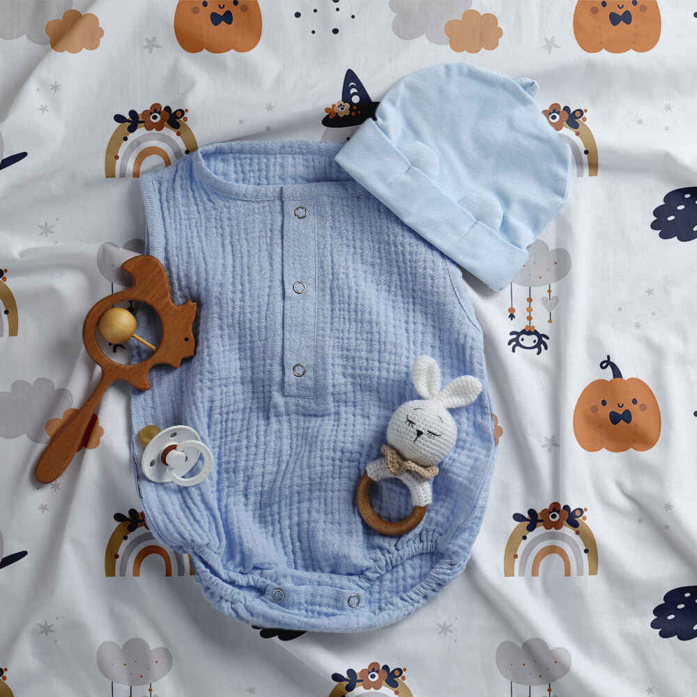 Couverture thérapeutique originale - Housse en coton blanc automne