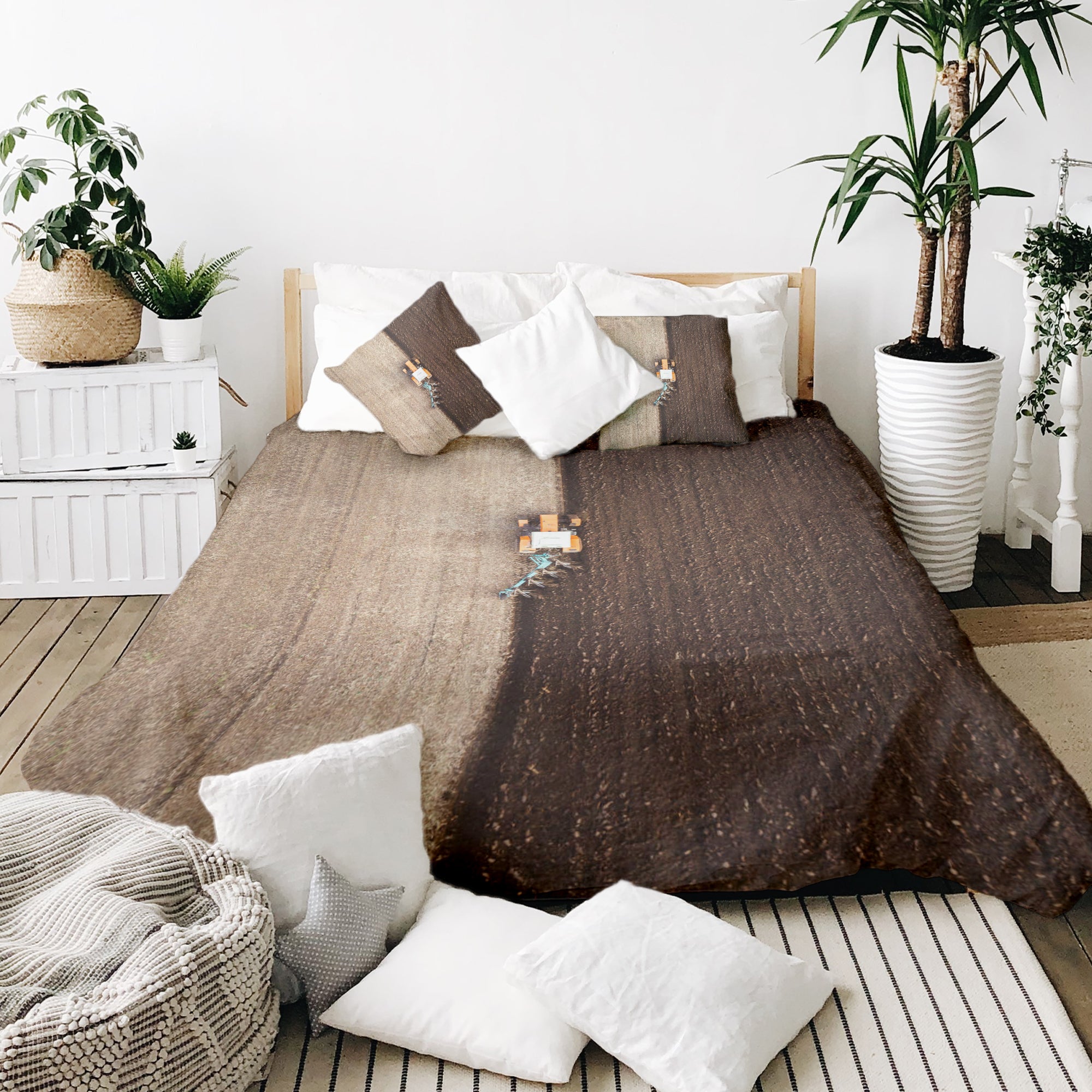 Original therapy blanket - cotton cover brown farmland