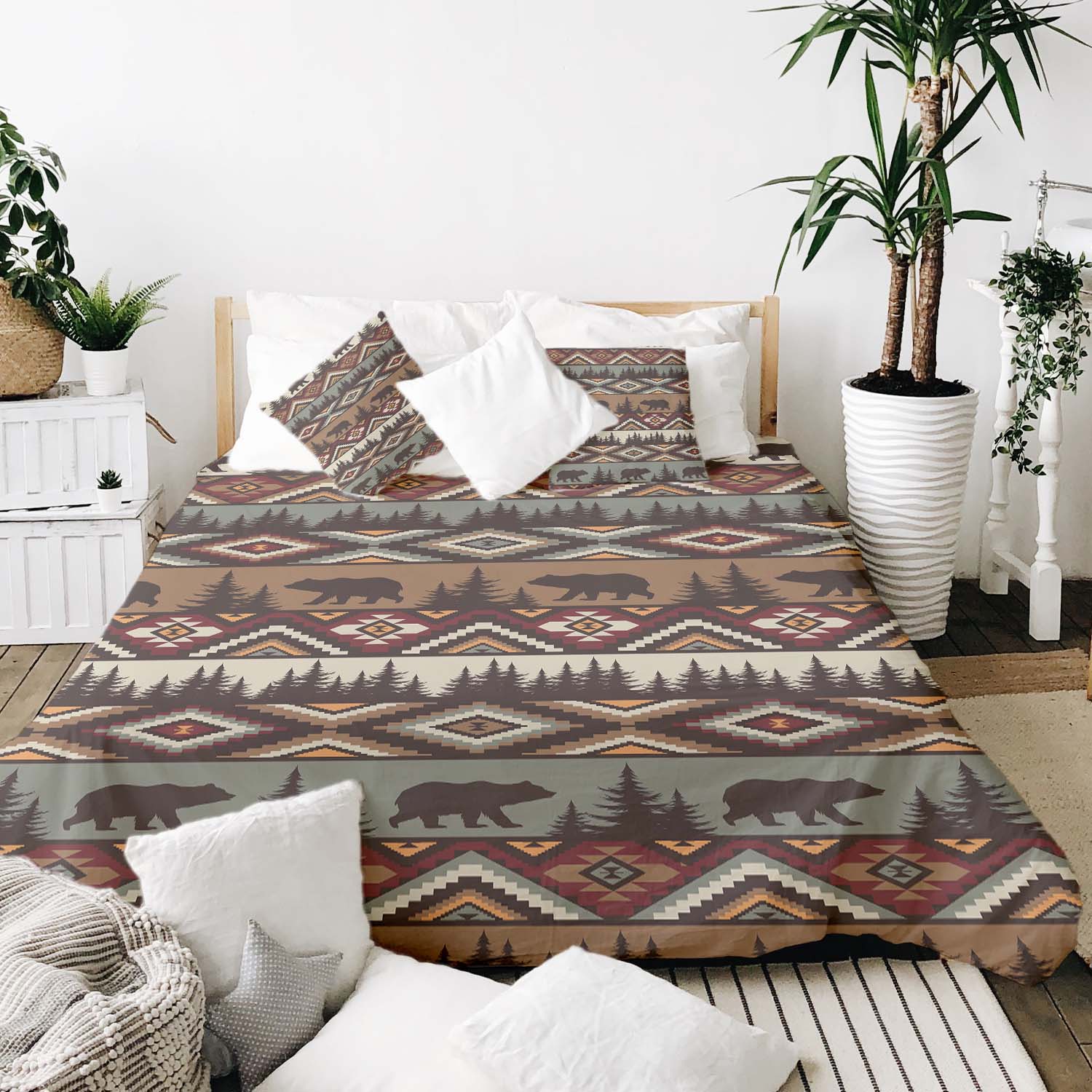 Ensemble de literie couverture thérapeutique brun Norvège