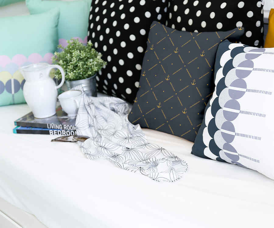 Coussin de santé bleu avec ancre