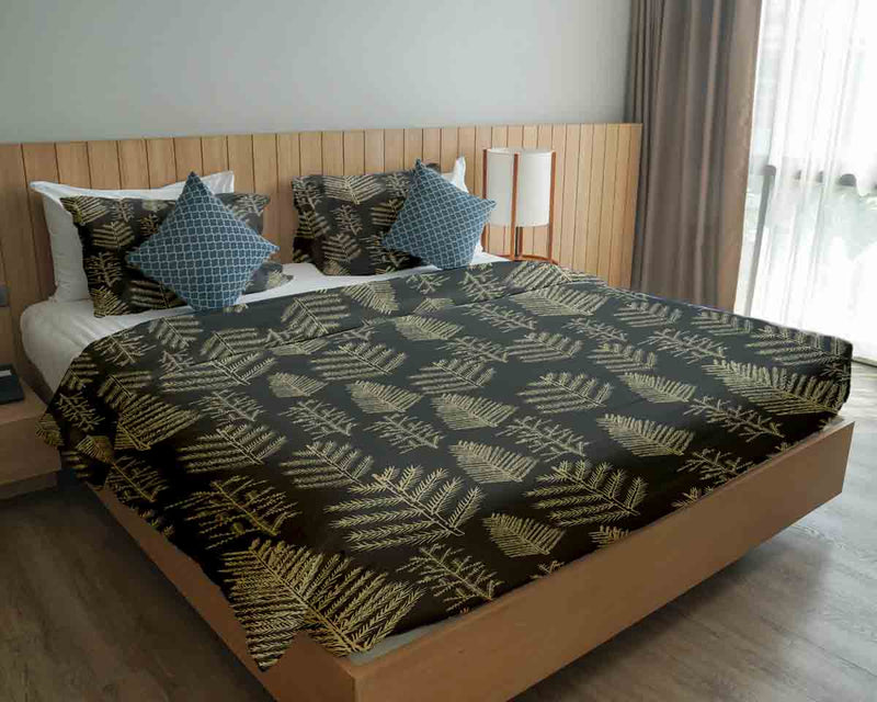 Therapy blankets and bedding set with forest motif.