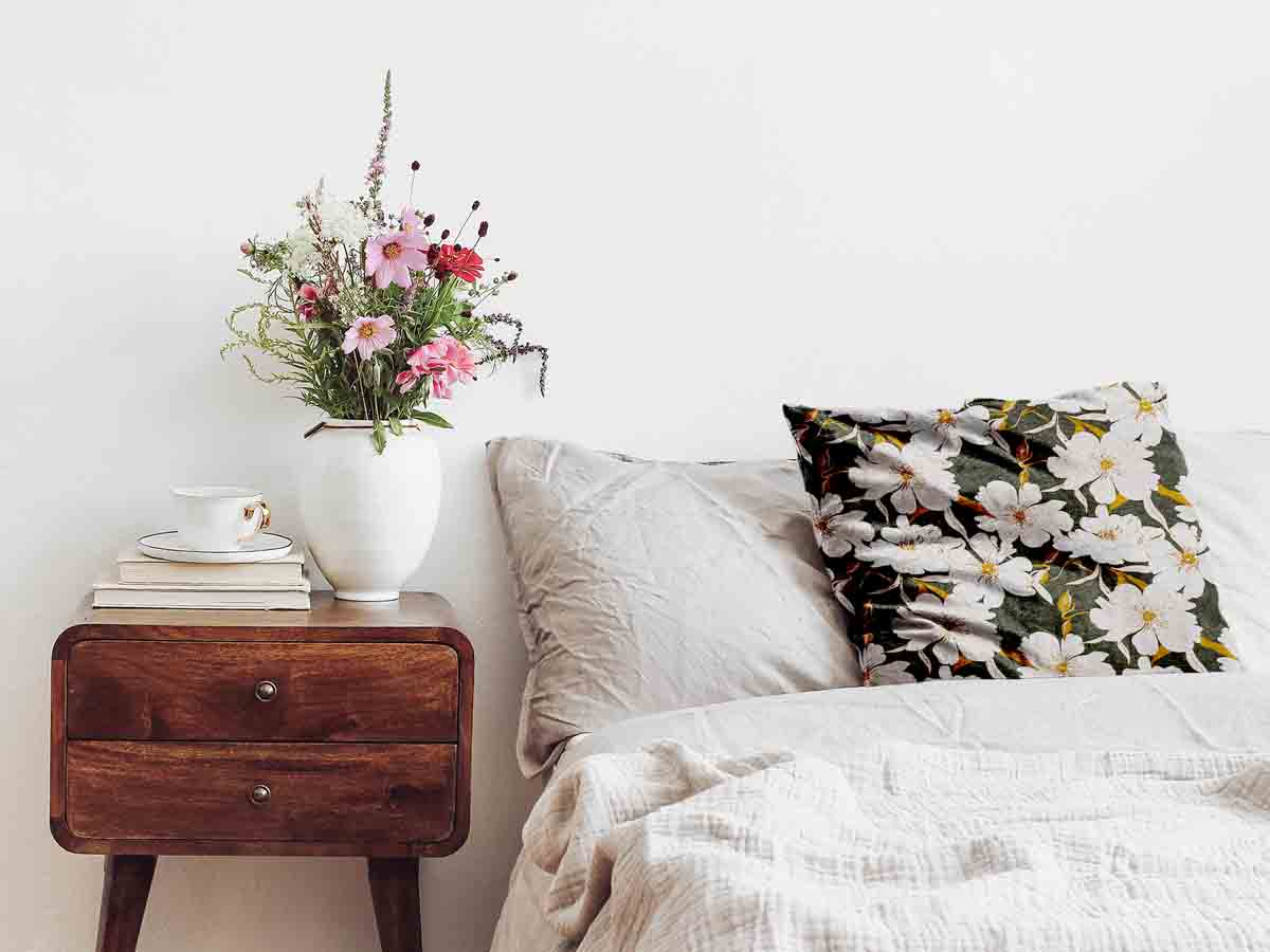 Coussin de santé avec fleurs d'aster rose