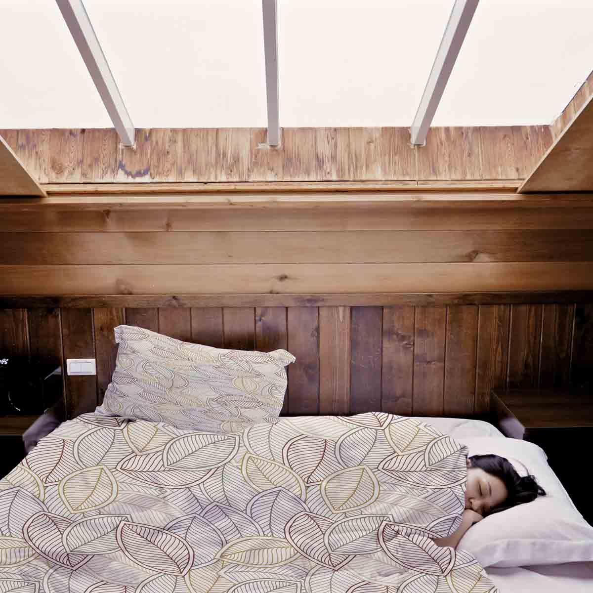 Couverture thérapeutique originale - Housse en coton feuilles de palmier colorées