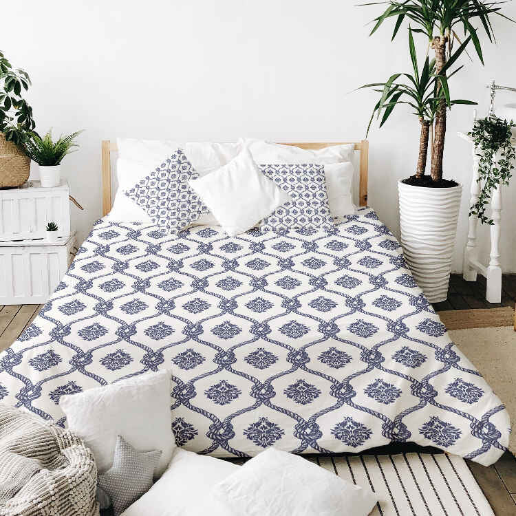 Original therapy blanket - cotton cover blue sailor pattern