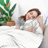 Original therapy blanket - cotton cover white floral pattern