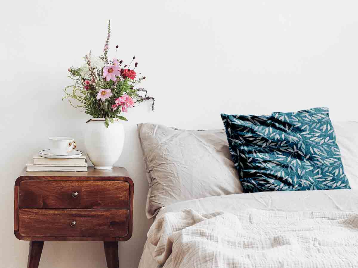 Health pillow with blue branches