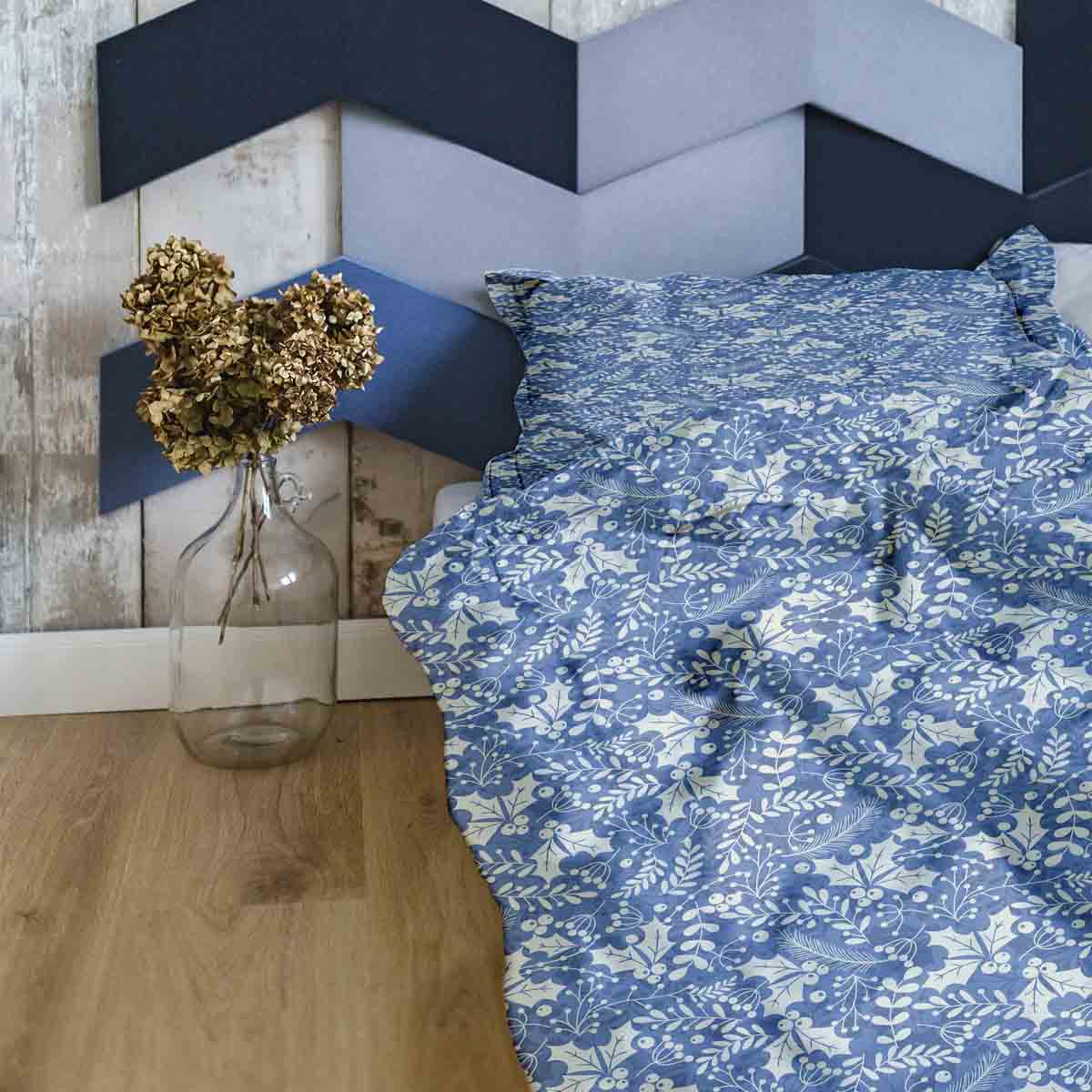Couverture thérapeutique originale - Housse en coton bleue Noël