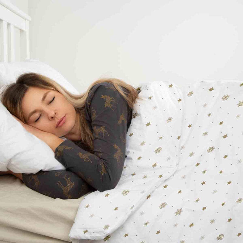 Original therapy blanket - cotton cover white with golden stars