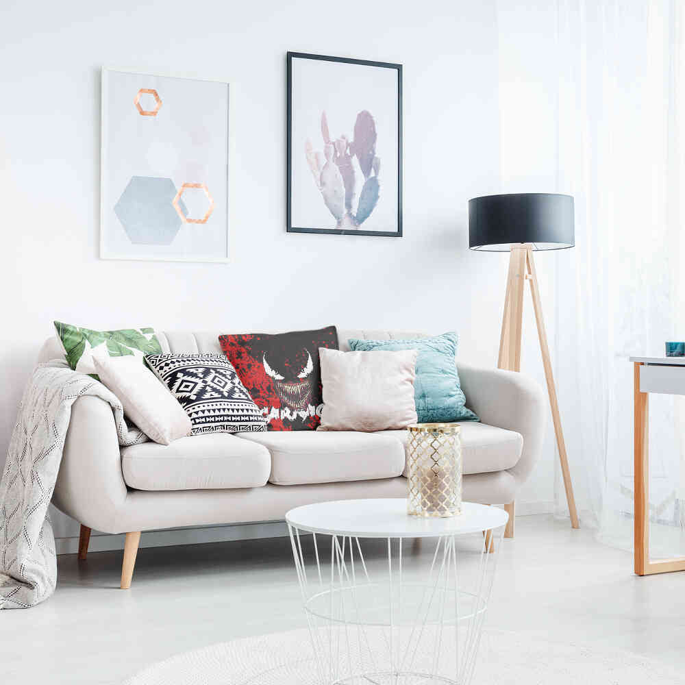 Coussin de santé noir visage de joker