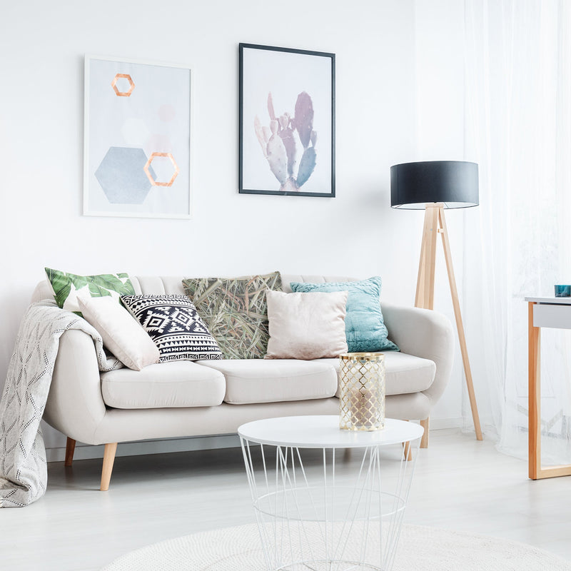 White health pillow with straw