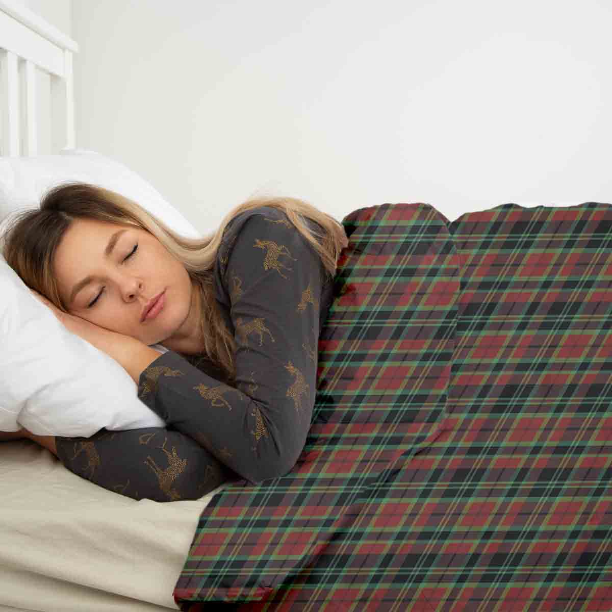 Original therapy blanket - cotton cover Christmas checkered pattern