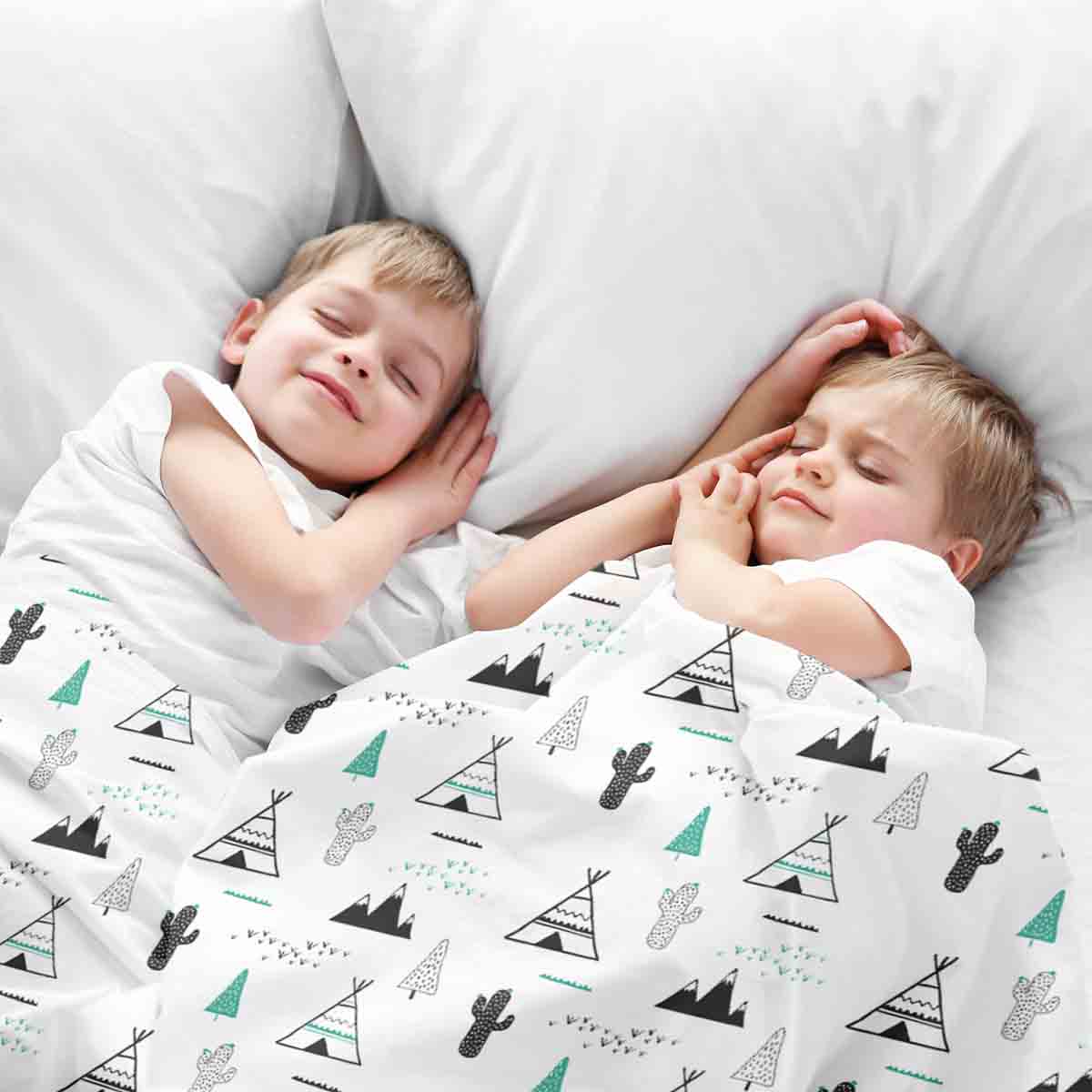 Couverture thérapeutique originale - Housse en coton blanc Indien