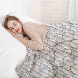 Therapy blanket and bedding set, grey with maple leaves.