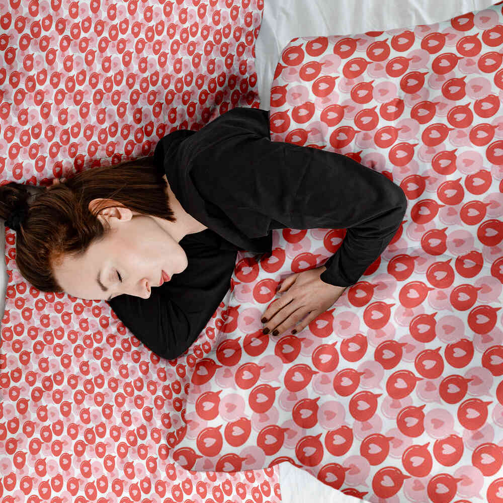 Therapy blankets bedding set speech bubble with heart