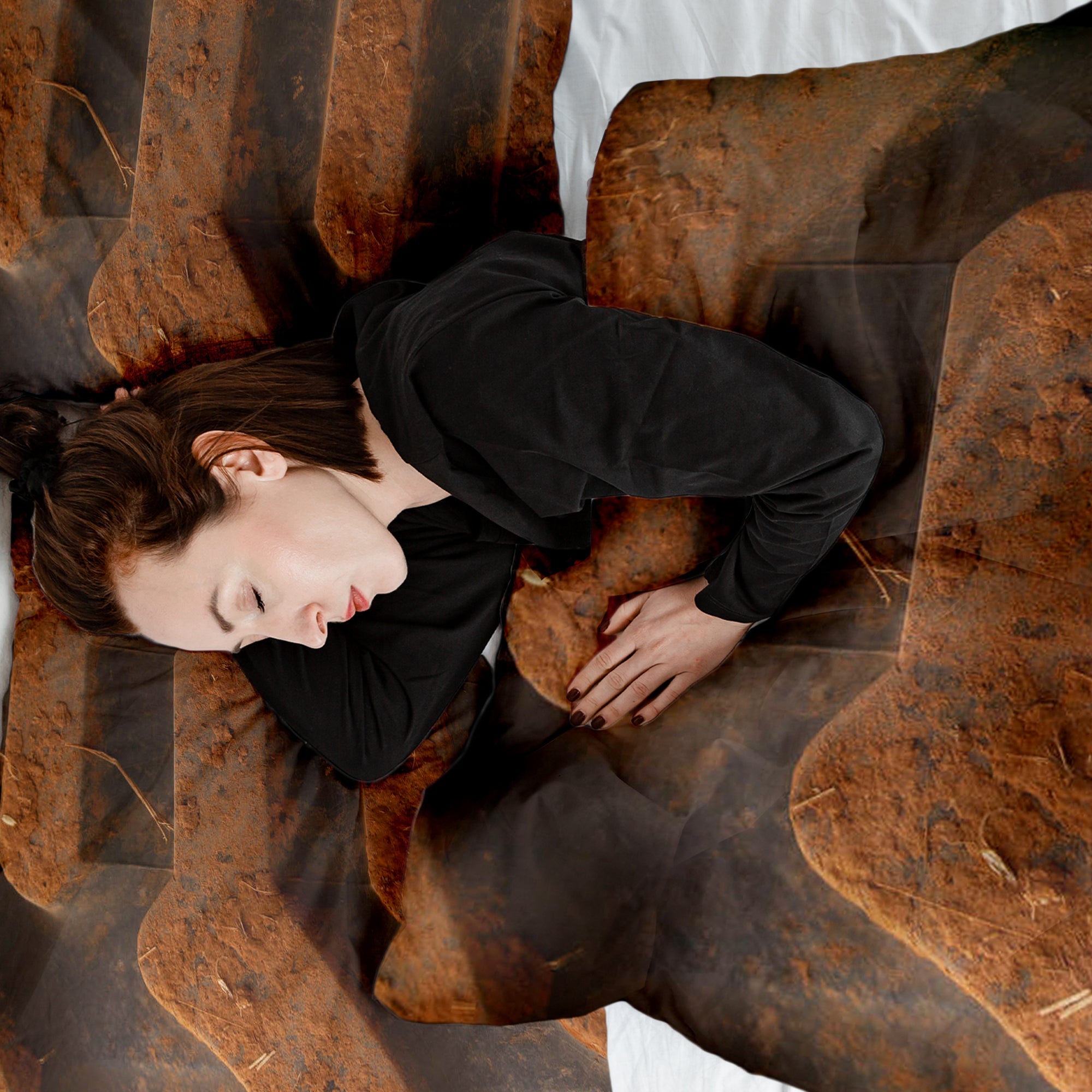 Couverture thérapeutique originale - Housse en coton Terre brune