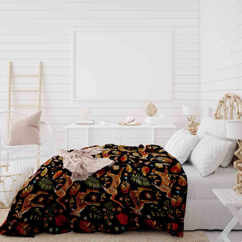 Original therapy blanket - cotton cover brown with deer