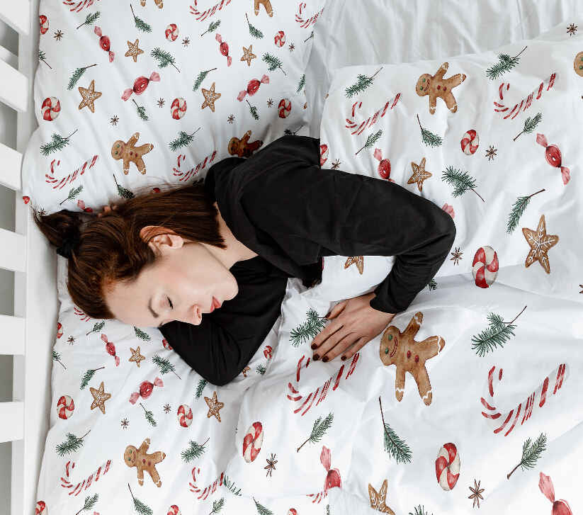 Couverture thérapeutique Ensemble de linge de lit blanc Temps de Noël